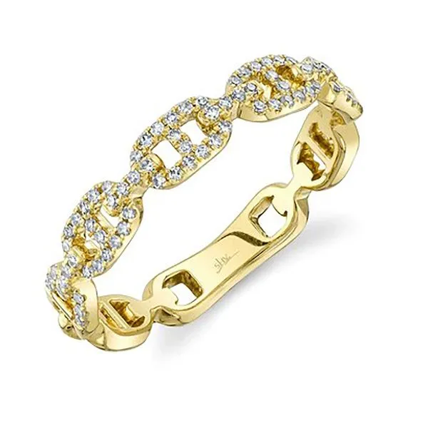 YELLOW 14 KARAT GOLD 0.16 CARAT DIAMOND LINK BAND Goldstein's Jewelers Mobile, AL