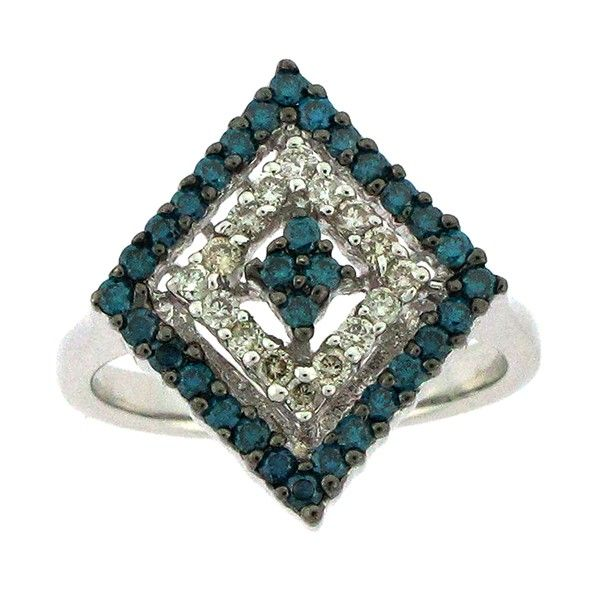 Blue and White Diamond Ring Goldstein's Jewelers Mobile, AL