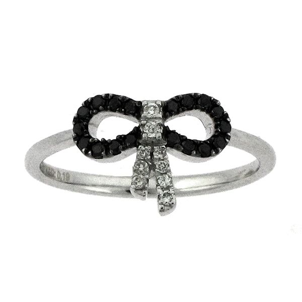 Black and White Diamond Bow Ring Goldstein's Jewelers Mobile, AL