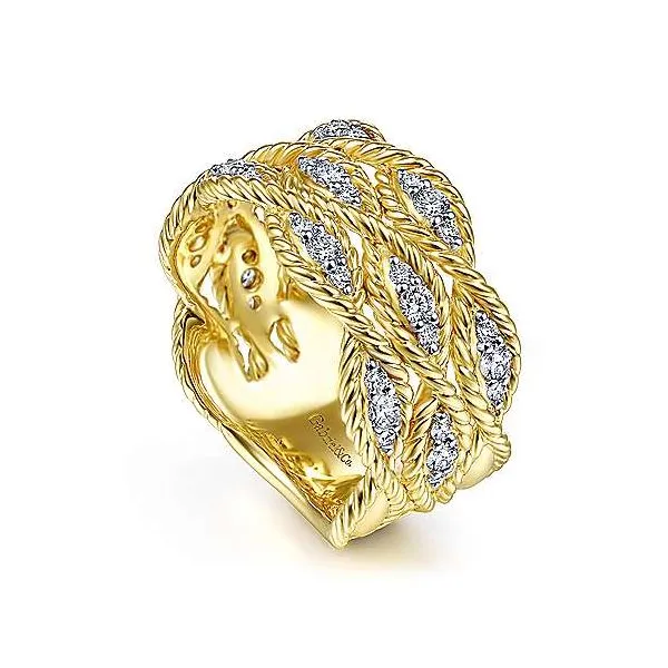 Gabriel Braided Diamond Band Image 3 Goldstein's Jewelers Mobile, AL