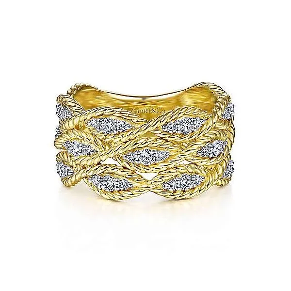 Gabriel Braided Diamond Band Goldstein's Jewelers Mobile, AL