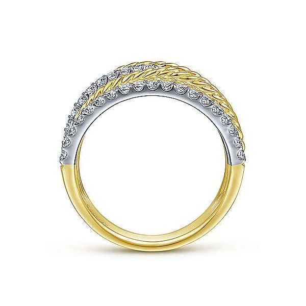 Gabriel Diamond Twisted Mulit-Row Ring Image 2 Goldstein's Jewelers Mobile, AL