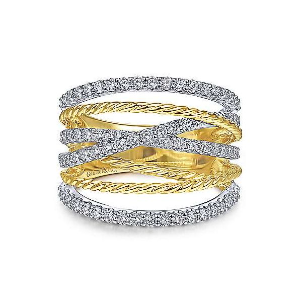 Gabriel Diamond Twisted Mulit-Row Ring Goldstein's Jewelers Mobile, AL