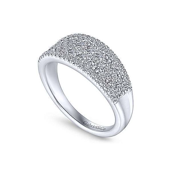 Gabriel Diamond Pave Curved Ring Image 3 Goldstein's Jewelers Mobile, AL