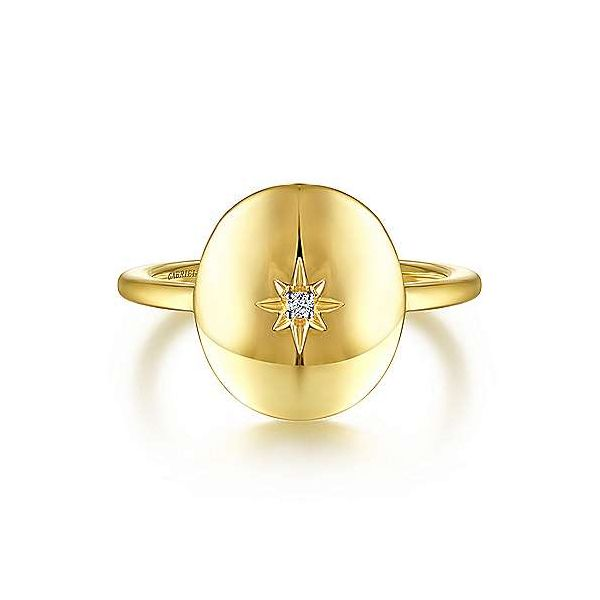 Gabriel Diamond Oval Medallion Ring Goldstein's Jewelers Mobile, AL