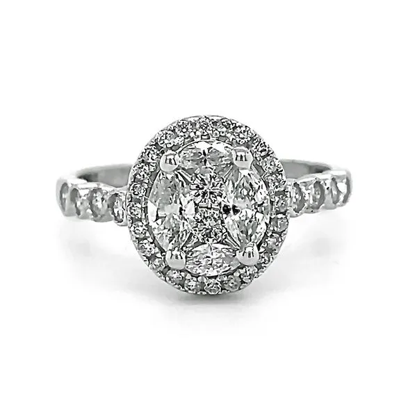 Diamond Oval Cluster Halo Ring Goldstein's Jewelers Mobile, AL