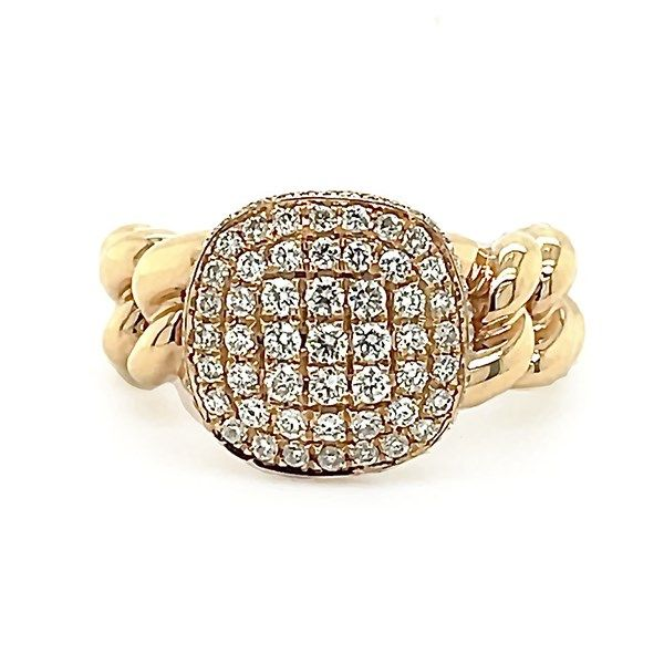 Diamond Cushion Shape Cluster Link Ring Goldstein's Jewelers Mobile, AL