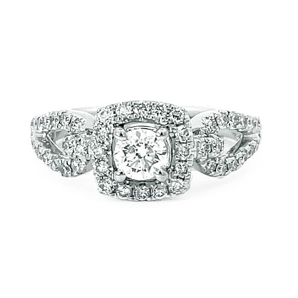 14 Karat White Gold Diamond Engagement Ring In The 1.50 Carat Category -  001-100-13000209