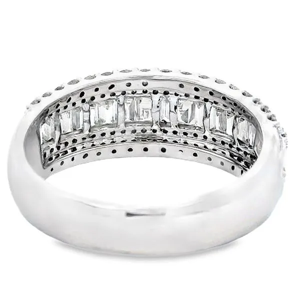 14K White Gold Band with Baguette and Round Cut Diamonds - 1.09ct Total Diamond Weight Image 4 Goldstein's Jewelers Mobile, AL