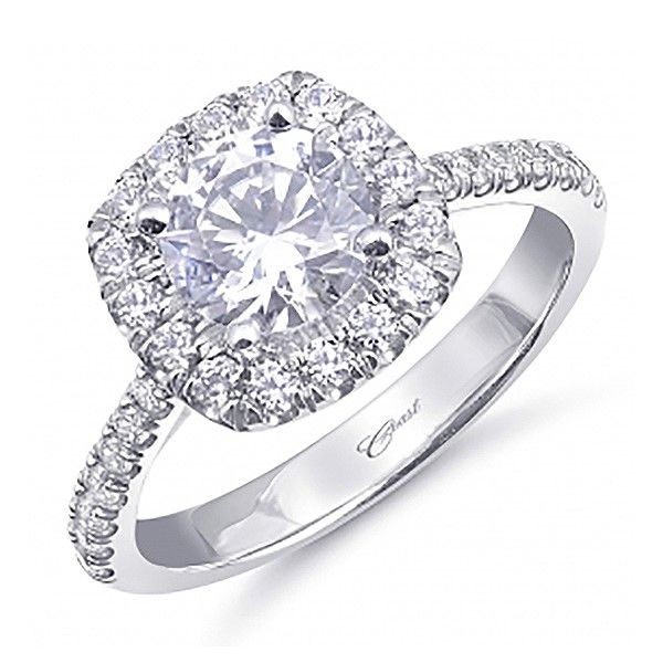 Coast Diamond Halo Engagement Ring Goldstein's Jewelers Mobile, AL