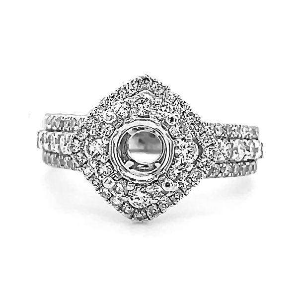 Diamond Double Halo Engagement Ring Setting Goldstein's Jewelers Mobile, AL