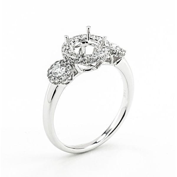 Diamond Triple Halo Engagement Ring Setting Goldstein's Jewelers Mobile, AL