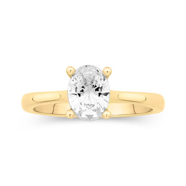 Diamond Hidden Halo Engagement Ring Setting Goldstein's Jewelers Mobile, AL