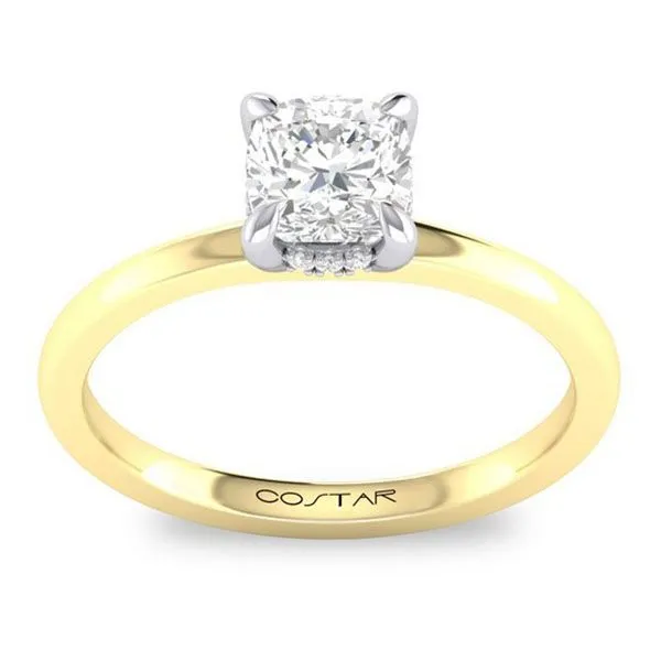 YELLOW 14 KARAT GOLD 0.05 CARAT DIAMOND HIDDEN HALO ENGAGEMENT RING SETTING Image 2 Goldstein's Jewelers Mobile, AL