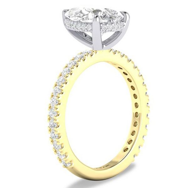 YELLOW 14 KARAT GOLD 0.50 CARAT DIAMOND HIDDEN HALO ENGAGEMENT RING SETTINGS Image 3 Goldstein's Jewelers Mobile, AL