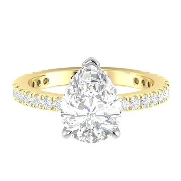 YELLOW 14 KARAT GOLD 0.50 CARAT DIAMOND HIDDEN HALO ENGAGEMENT RING SETTINGS Goldstein's Jewelers Mobile, AL