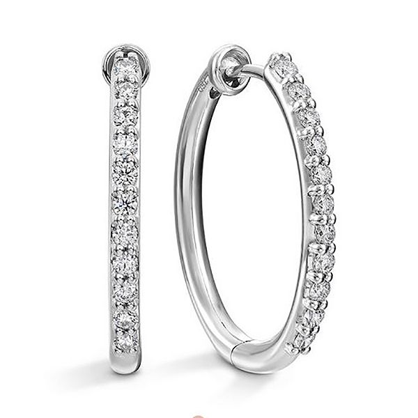 Hearts On Fire Classic Oval Diamond Hoop Earrings Goldstein's Jewelers Mobile, AL