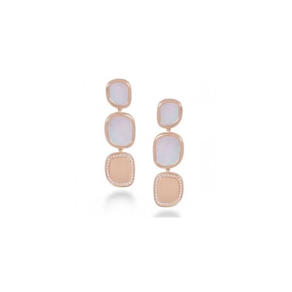 Mother of Pearl and Diamond Drop Earrings Goldstein's Jewelers Mobile, AL