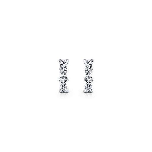 Gabriel Diamond Twisted Huggie Earrings Image 2 Goldstein's Jewelers Mobile, AL