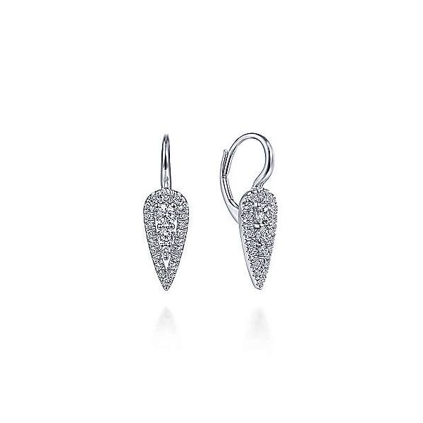 Gabriel Diamond Teardrop Cluster Earrings Goldstein's Jewelers Mobile, AL