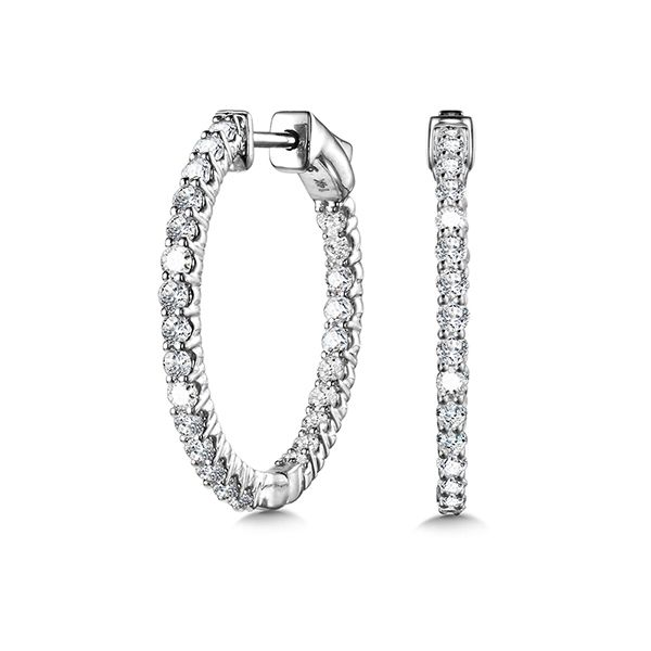 Diamond Inside/Out Hoop Earrings Goldstein's Jewelers Mobile, AL