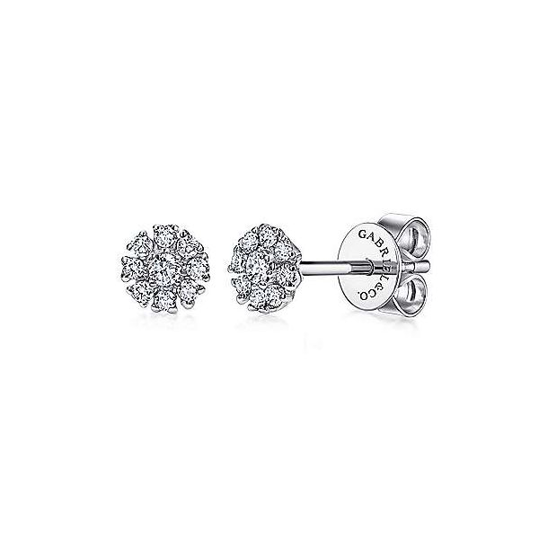 Gabriel Diamond Floral Stud Earrings Goldstein's Jewelers Mobile, AL