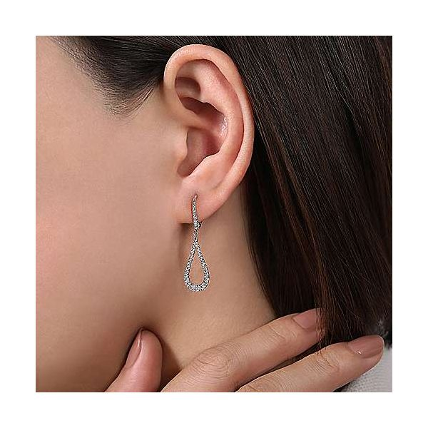 Gabriel Diamond Pear Shaped Drop Earrings Image 2 Goldstein's Jewelers Mobile, AL