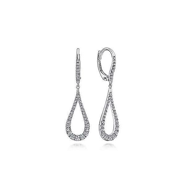 Gabriel Diamond Pear Shaped Drop Earrings Goldstein's Jewelers Mobile, AL
