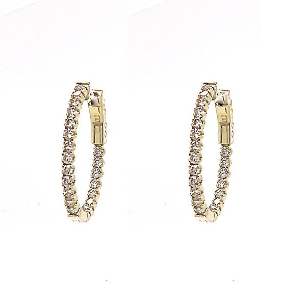 Diamond Inside Out Oval Hoop Earrings Goldstein's Jewelers Mobile, AL