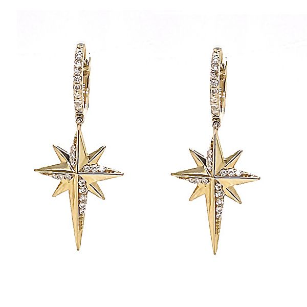 Diamond Star Drop Earrings Goldstein's Jewelers Mobile, AL