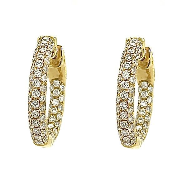 Diamond Pave Inside Out Oval Hoop Earrings Goldstein's Jewelers Mobile, AL