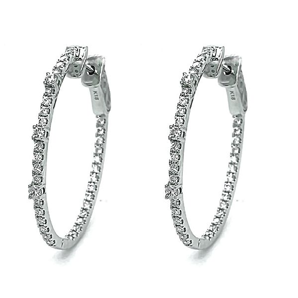 Diamond Inside Out Oval Hoop Earrings Goldstein's Jewelers Mobile, AL
