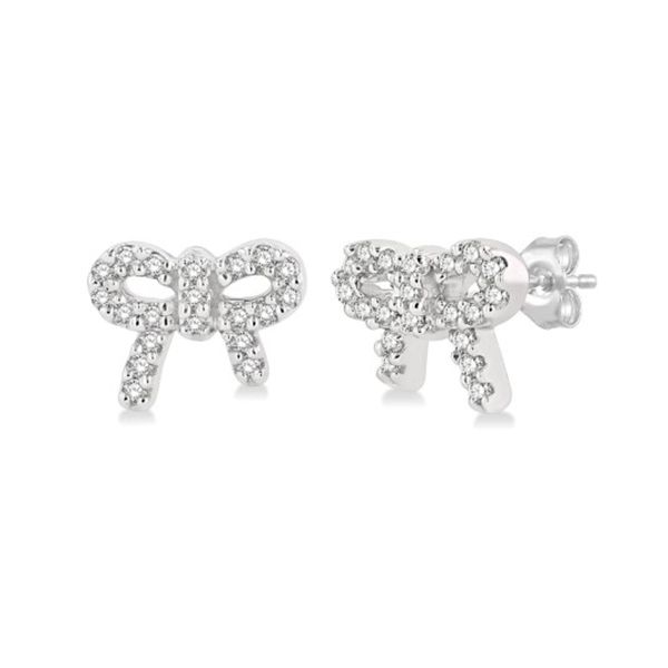 Diamond Petite Bow Tie Earrings Goldstein's Jewelers Mobile, AL