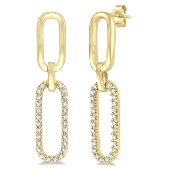 Diamond Paperclip Earrings Goldstein's Jewelers Mobile, AL