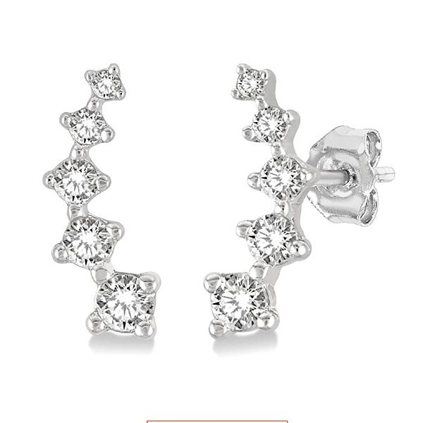 Diamond Petite Climber Earrings Goldstein's Jewelers Mobile, AL