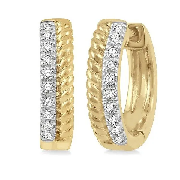 Diamond Huggie Hoop Earrings Goldstein's Jewelers Mobile, AL