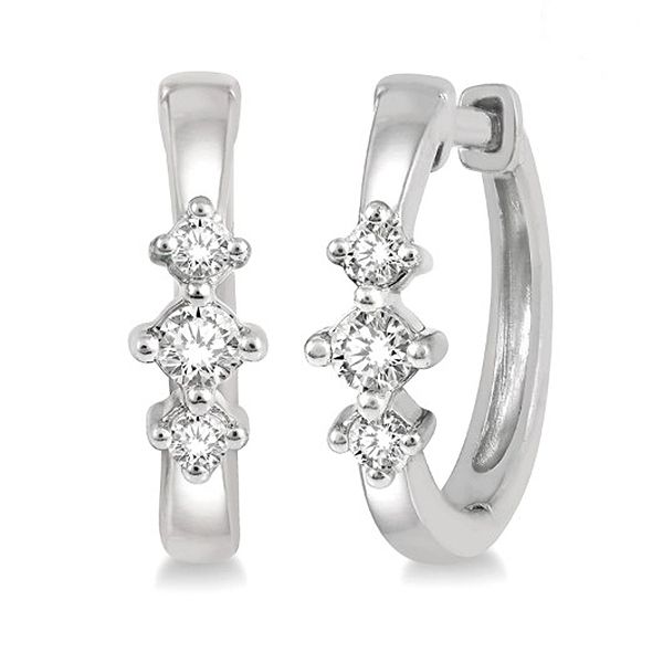 Diamond Huggie Hoop Earrings Goldstein's Jewelers Mobile, AL