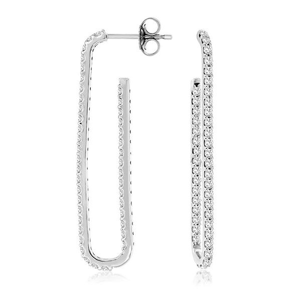 Diamond Rectangle Line Drop Earrings Goldstein's Jewelers Mobile, AL