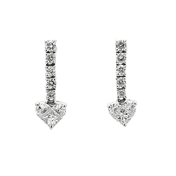 Diamond Heart Drop Earrings Goldstein's Jewelers Mobile, AL