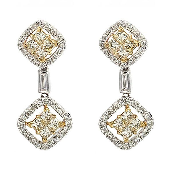 Yellow Diamond Drop Earrings Goldstein's Jewelers Mobile, AL