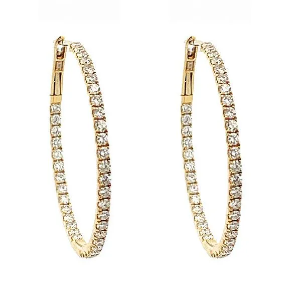 Diamond Inside Out Hoop Earrings Goldstein's Jewelers Mobile, AL