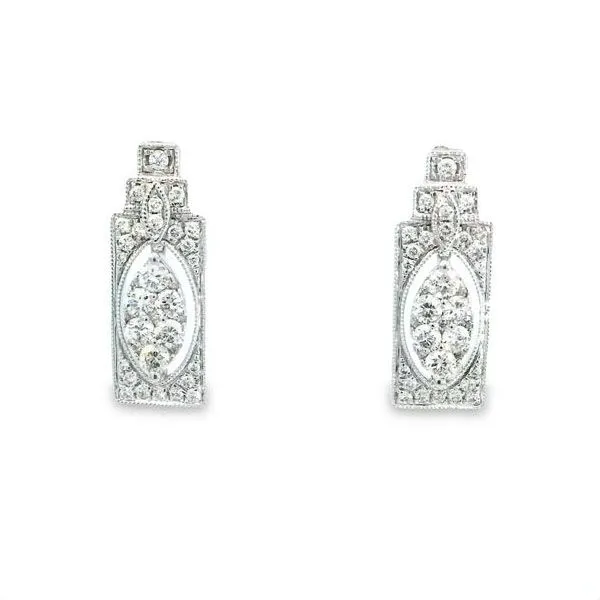 Diamond Vintage Style Drop Earrings Goldstein's Jewelers Mobile, AL