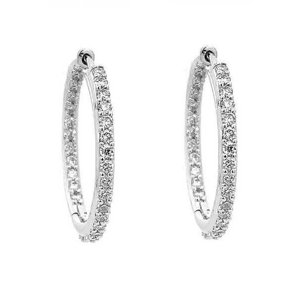 Diamond Inside Out Hoop Earrings Goldstein's Jewelers Mobile, AL