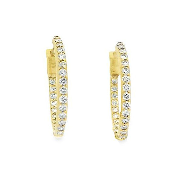 Diamond Inside Out Hoop Earrings Goldstein's Jewelers Mobile, AL