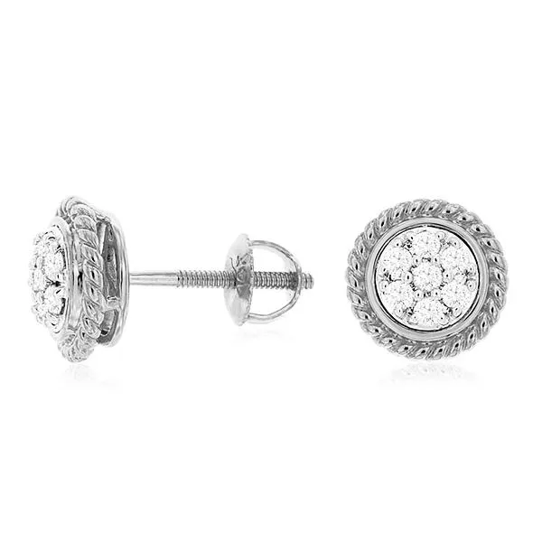 Diamond Cluster Stud Earrings Goldstein's Jewelers Mobile, AL