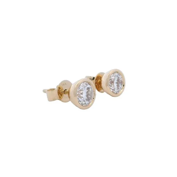 14 Karat Yellow Gold 1.42 Carat Bezel Set Lab Grown Diamond Stud Earrings Image 3 Goldstein's Jewelers Mobile, AL