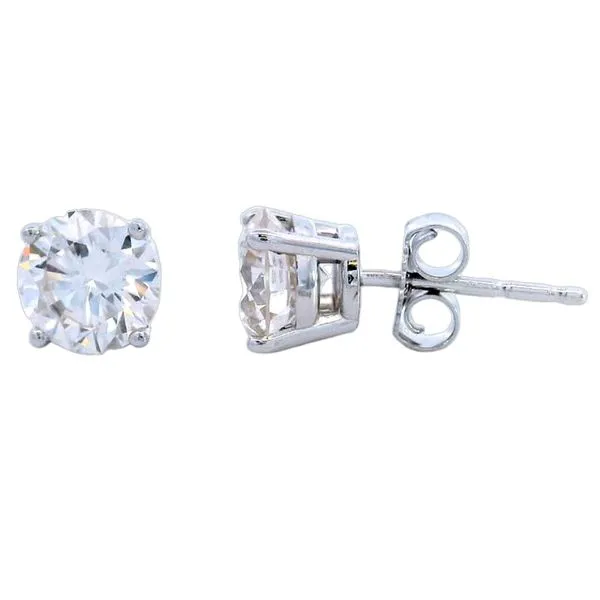 Lab Grown 14K White Gold Diamond 4-Prong Solitaire Earrings - 1.57 CTW, VS, G Goldstein's Jewelers Mobile, AL