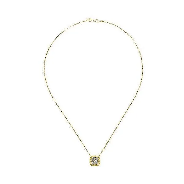 Gabriel Diamond Pave Cushion Shape Necklace Image 2 Goldstein's Jewelers Mobile, AL