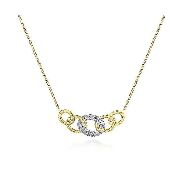 Gabriel Diamond Open Link Necklace Goldstein's Jewelers Mobile, AL