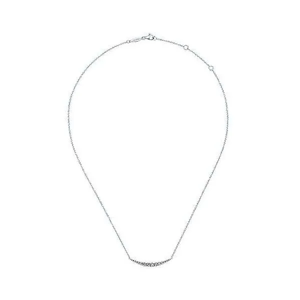 Gabriel Curved Diamond Bar Necklace Image 2 Goldstein's Jewelers Mobile, AL